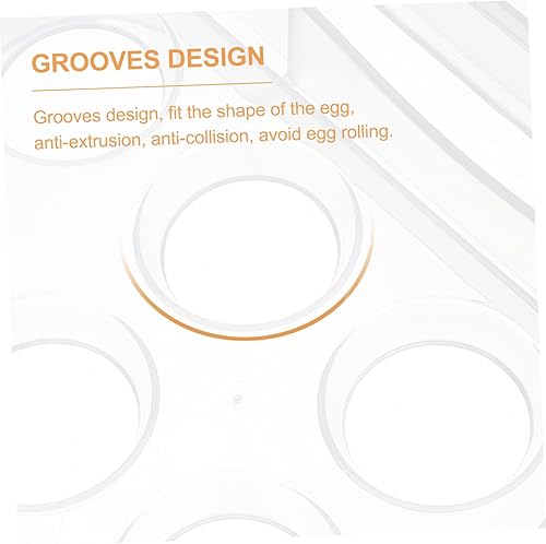 Miniatura 2 de PRETYZOOM 1 caja de almacenamiento de 24 huevos, contenedor de huevos, bandeja para huevos para refrigerador, soporte para huevos para refrigerador,
