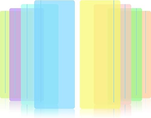 Tiras de lectura guiada, superposición de colores, reglas de seguimiento de lectura que ayudan a reducir el estrés visual (paquete de 8)
