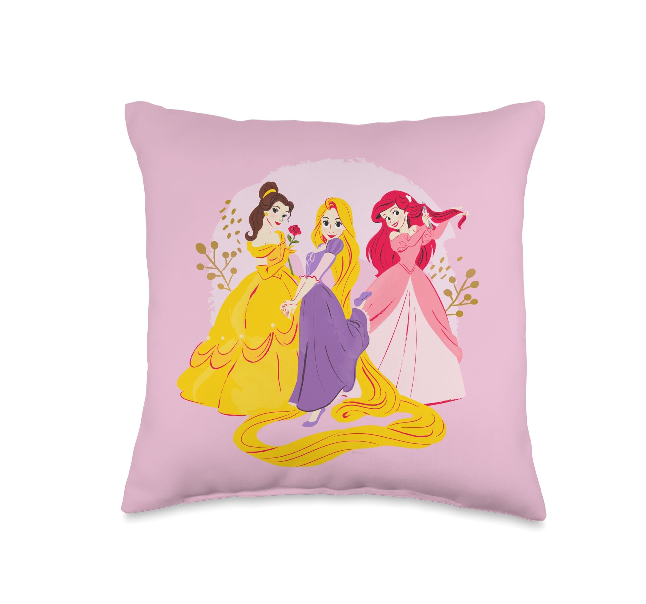 Coussin Disney Princesse rose Ariel Raiponce Belle pour de doux rêves