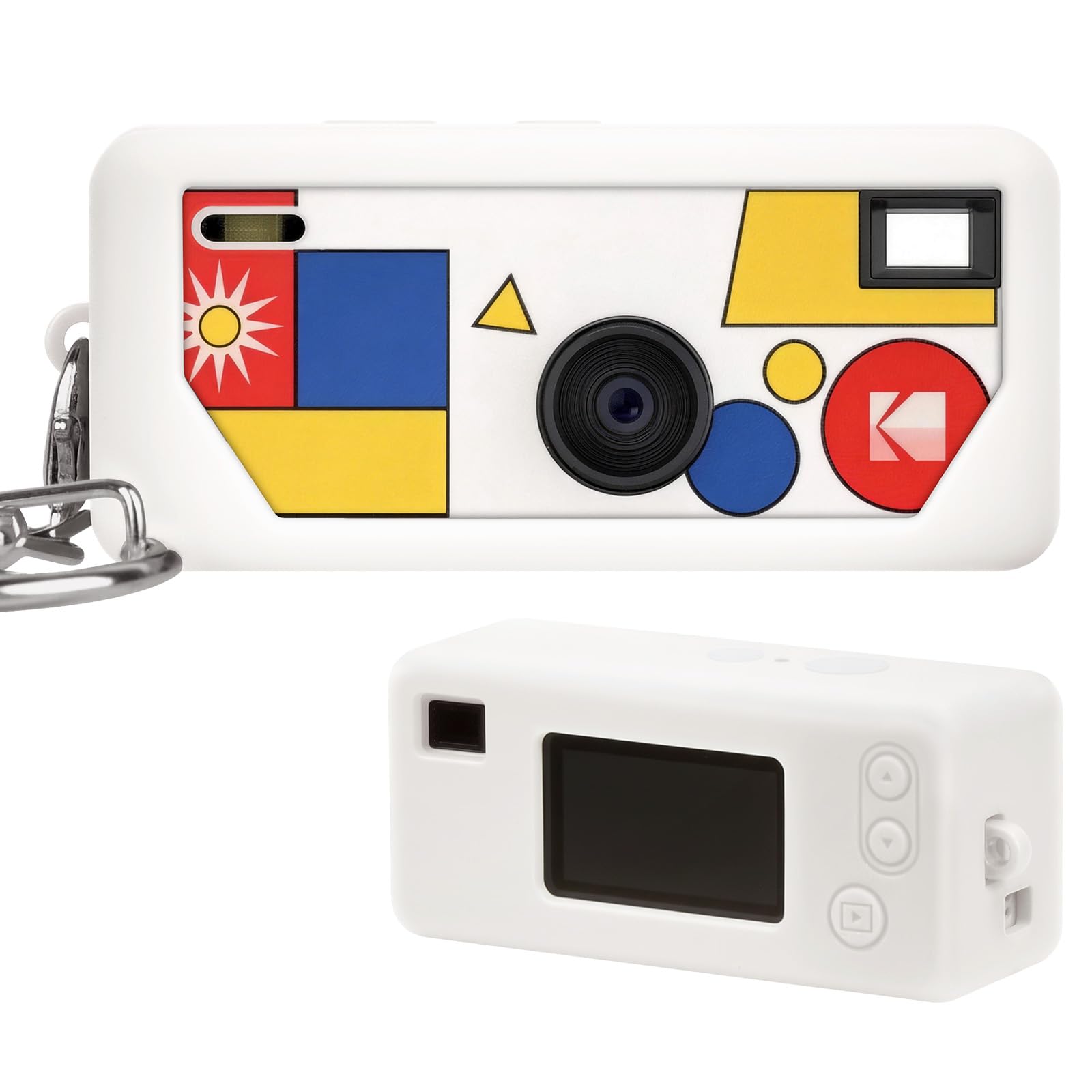 PAIYULE Silicone Case for Kodak CHARMERA Keychain Digital Camera Blind Box, Photo Mini Keychain Camera Sleeve with Precise Cutouts & Scratch Protection - Camera NOT Included (White)