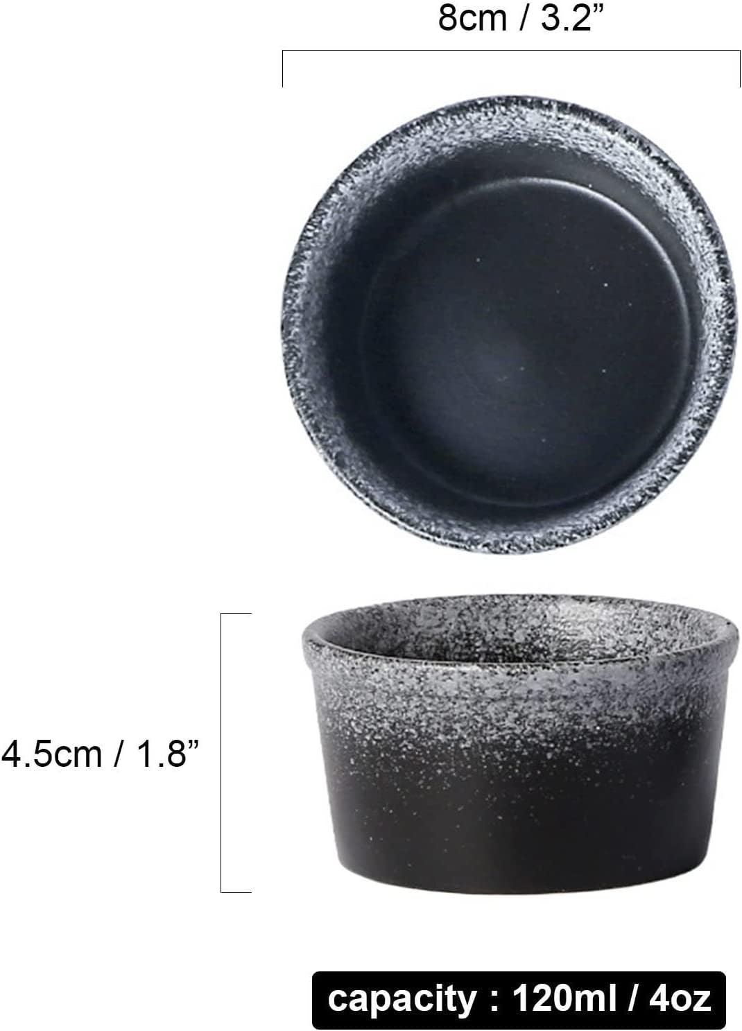 Bol à soupe, bol à riz, bol à déjeuner, ensemble de ramequins, 120 ml, ramequins à crème brûlée, plats à soufflé allant au four, ramequins à soufflé, ramequins for friteuse à air-bleu-lot de 6 ( Color