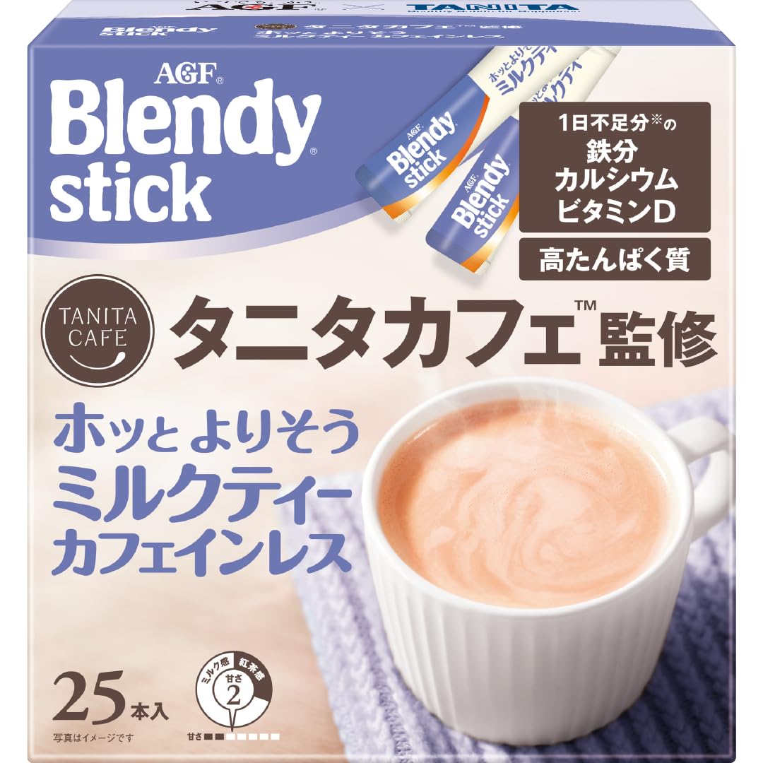 AGF ブレンディ スティック タニタカフェ監修 ホッとよりそうミルクティー カフェインレス 25本 【 紅茶 】【 たんぱく質 】