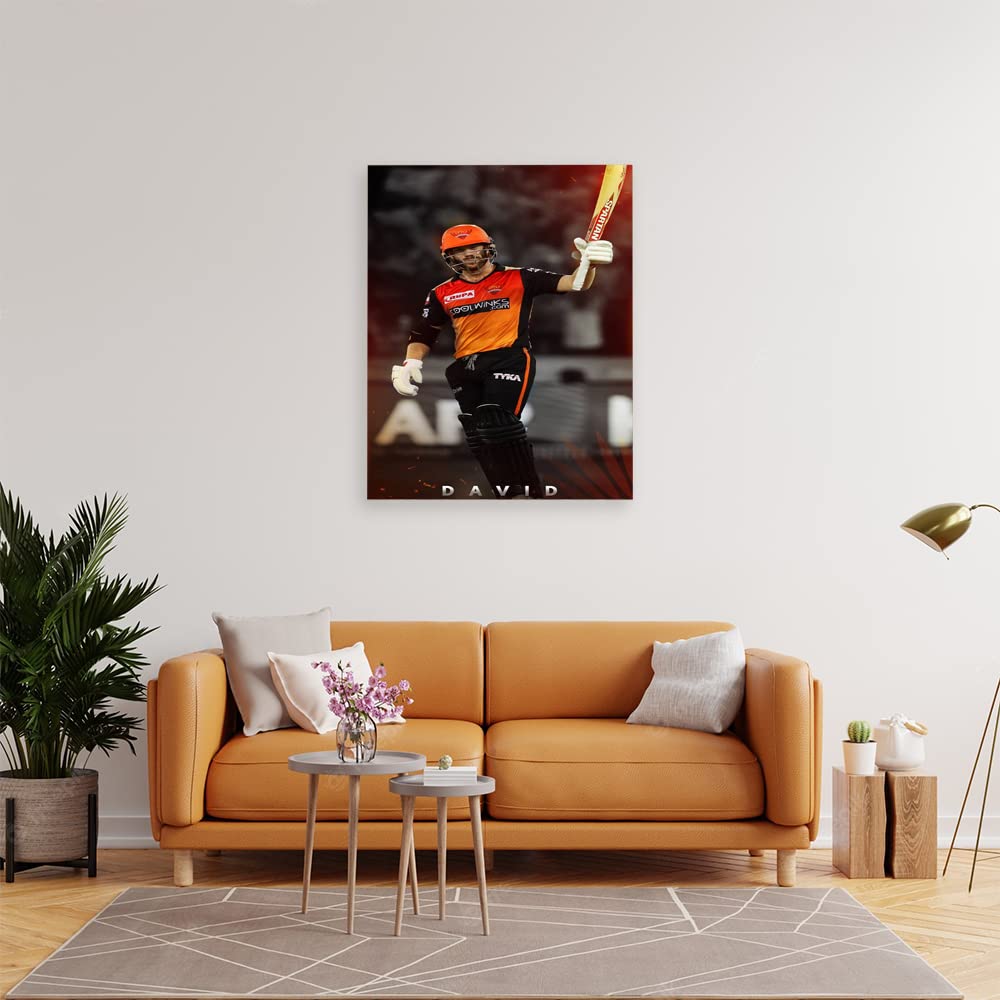 VERRE ART Printed Framed Canvas Painting for Home Decor Office Wall Studio Wall Living Room Decoration (22x34inch Wrapped) - David Warner Sunrises Hyderabad Poster