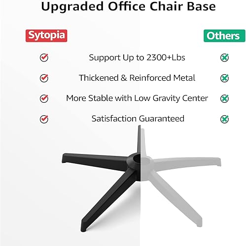 Miniatura 5 de Sytopia Reemplazo de base de silla de escritorio de oficina resistente de 28 pulgadas con patas de metal en todo el mundo (2400 libras), piezas