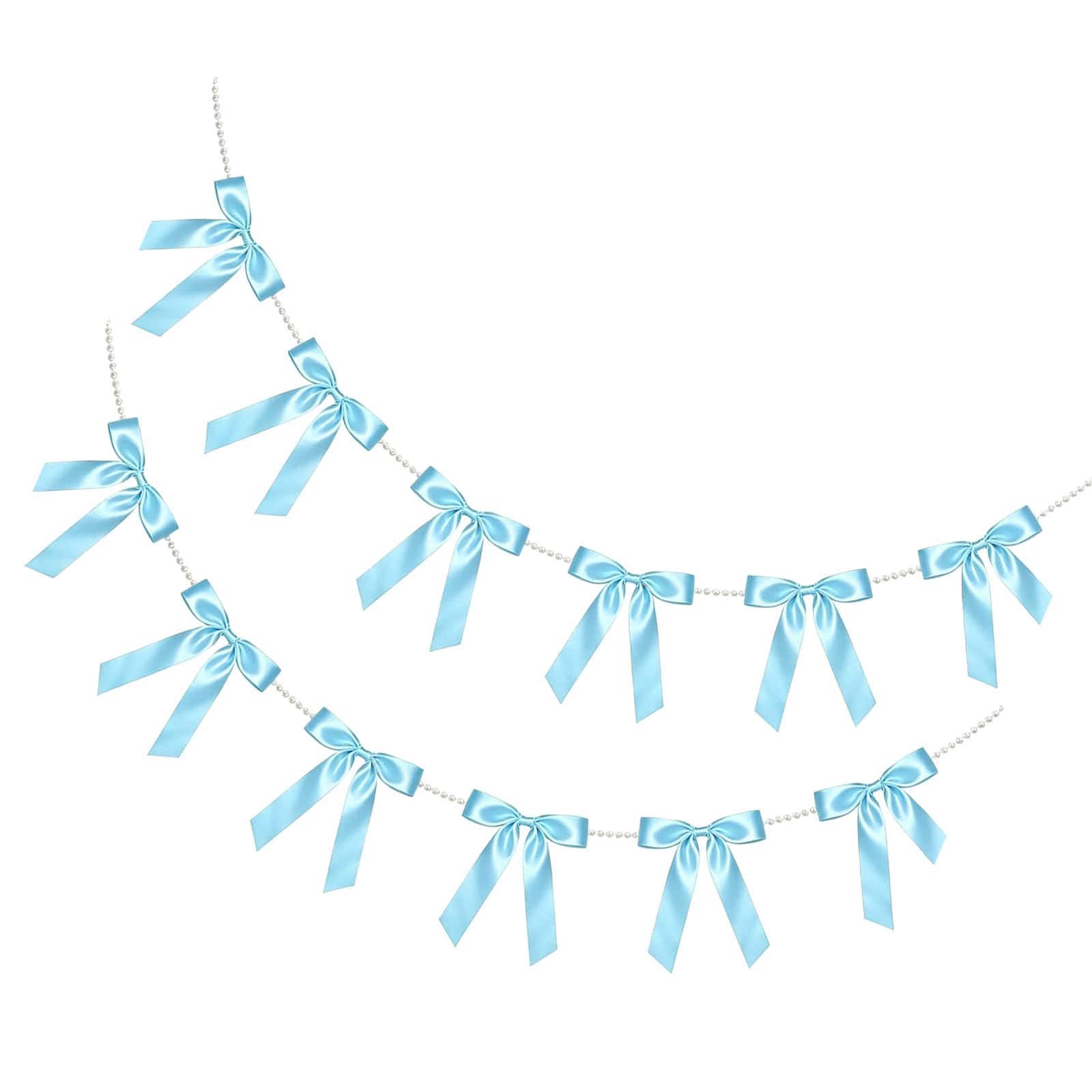 Whoasyst 2X Long Pearls Decorated Bows Garlands Streamers Decoration Ideal for Parties and Special Event Party Ribbon Deck
