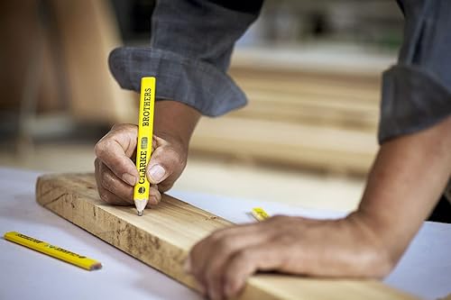 Miniatura 6 de Clarke Brothers Juego de 6 lápices de carpintero, lápices de construcción con nivel de espíritu integrado, herramientas de carpintero prémium para