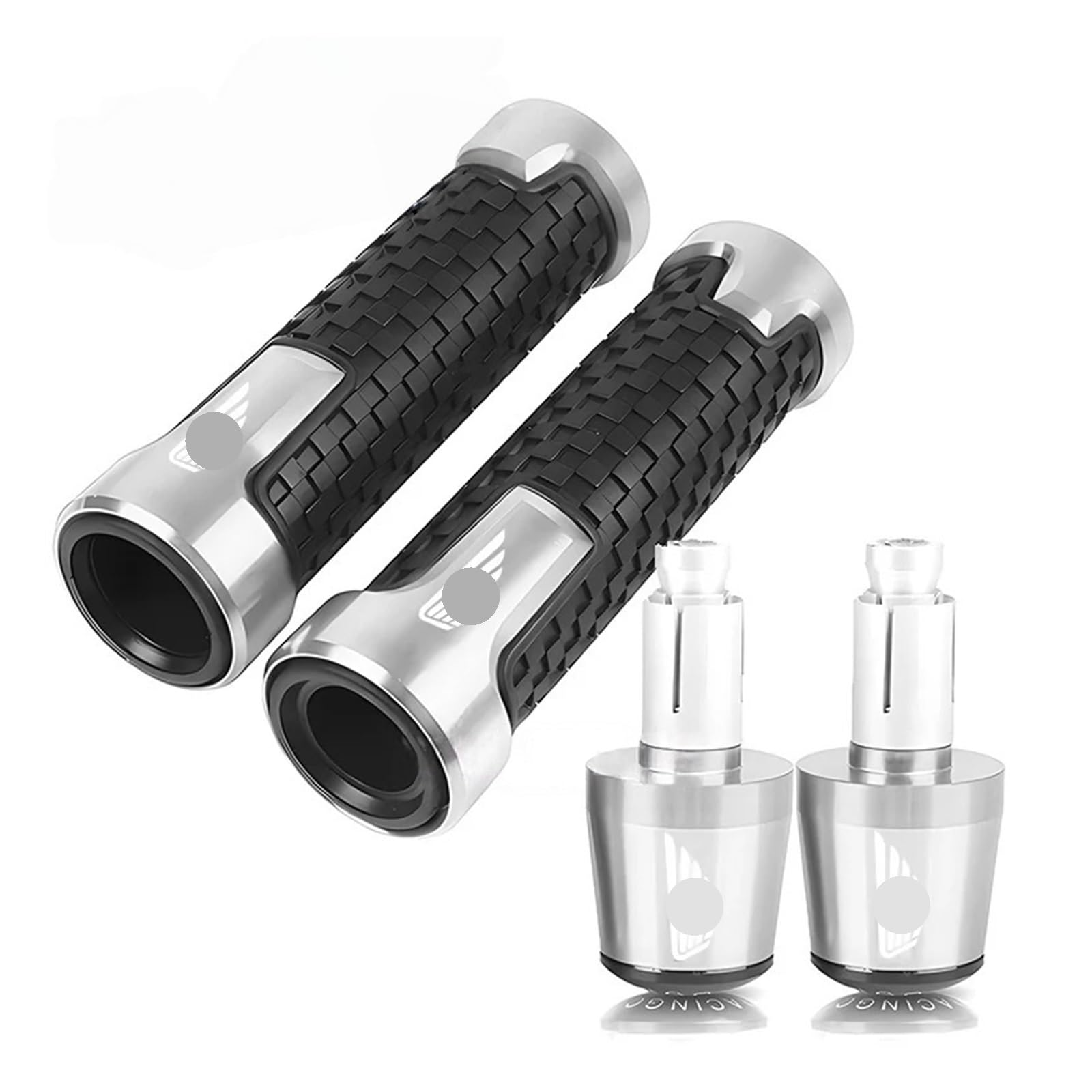 Empuñaduras Manillar para CBR 125R 600 F4i 650F/R 1100XX 1000F CBR 600 954 1000 RR 900RR 250R Funda De Goma para Manillar De Motocicleta(Silvery-A)