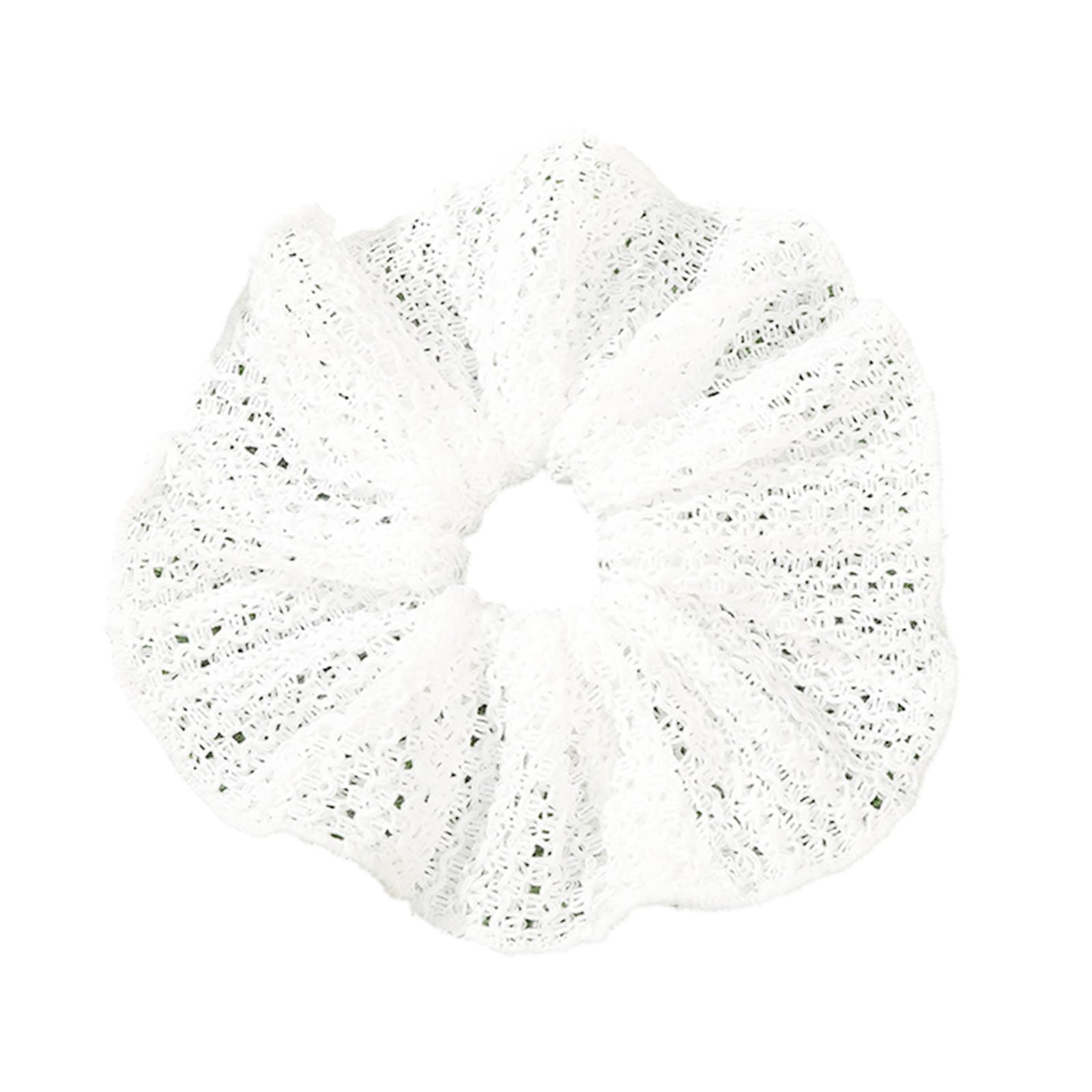 MICFENY Vintage French Styles Elastic Hair Band White Textured Scrunchies For Ponytail Gentle Hold Styling Accessories
