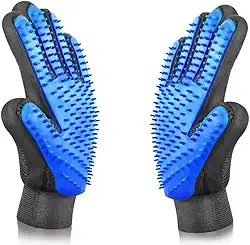 Luva Pet Nano Magnética para Remoção de Pelos, Massagem Suave, Azul