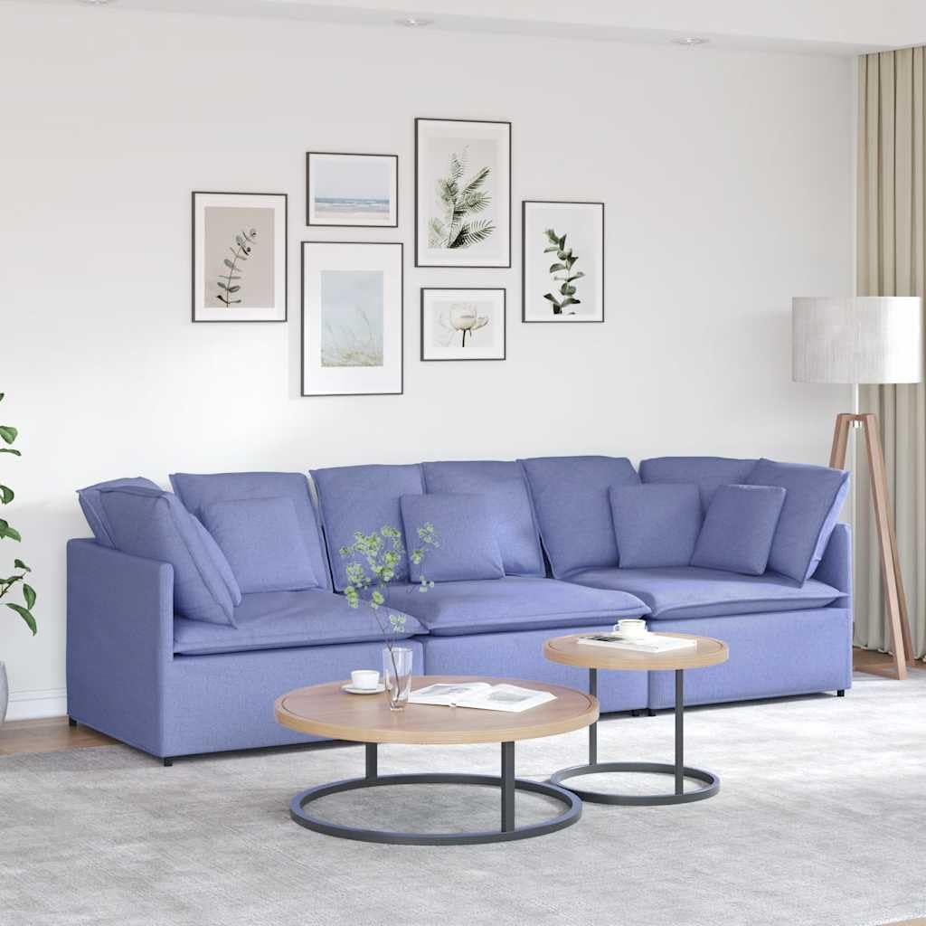 Divano modulare con cuscino, colore blu jeans, divano angolare flessibile con imbottitura in tessuto, panca durevole, per soggiorno, camera degli ospiti, angolo relax