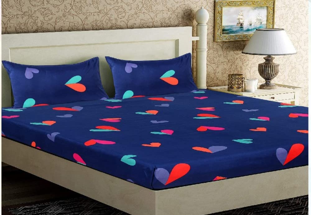 Buy Shivamtex Cotton Double BedSheet Queen Size in Elastic Fitting