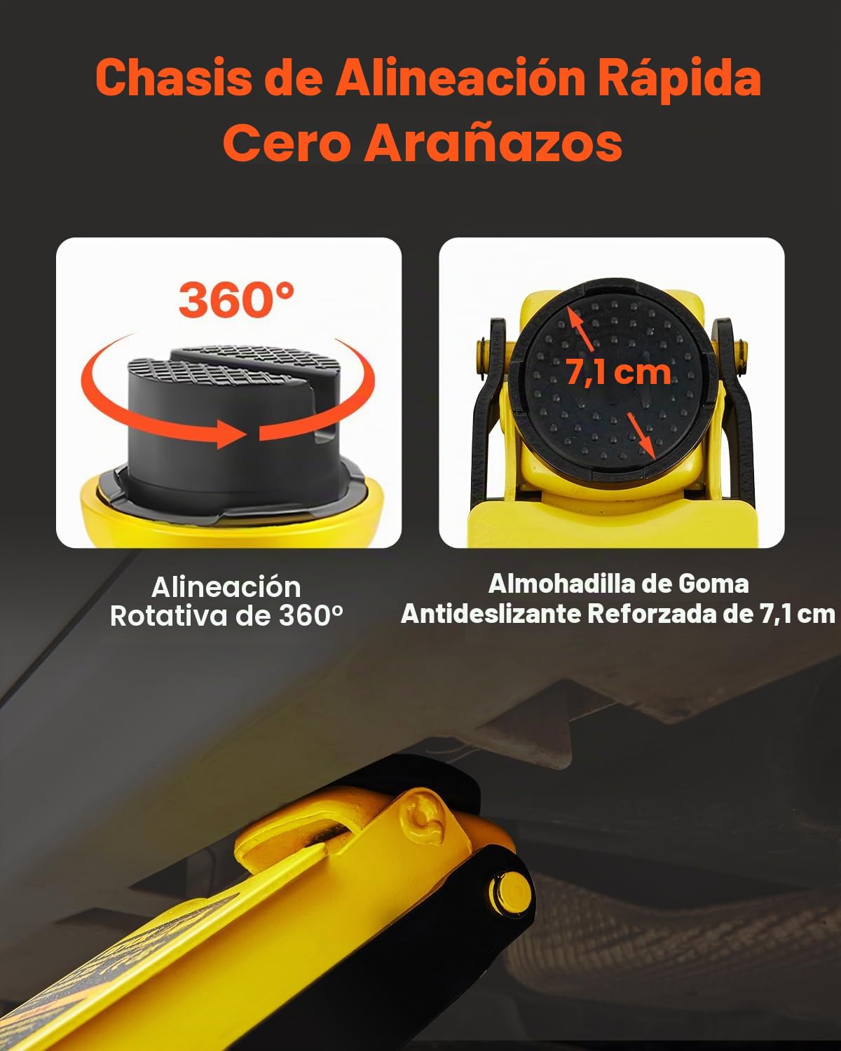 VEVOR Gato de Bajo Perfil de Acero Carga Máxima de 2,5 T Gato Hidraulico para Coche Rango de Elevación 85-380 mm Bomba Hidráulica Simple Gato Carretilla para Coches Familiares, Camiones, Todoterrenos