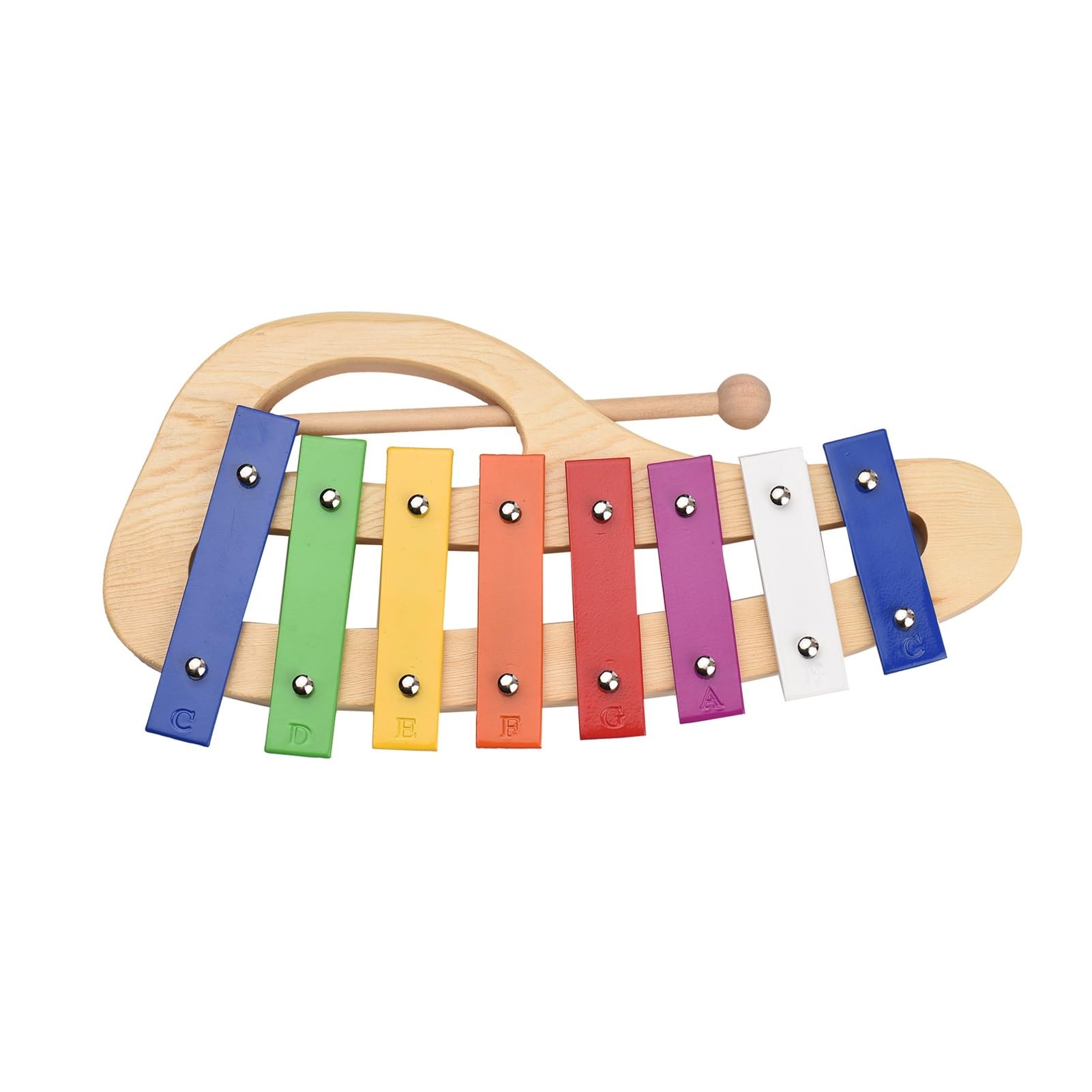 xilofono Xilofono in Legno di Pino Glockenspiel A 8 Note Strumento Musicale A Percussione con Piastra in Alluminio Colorato da 3 Mm