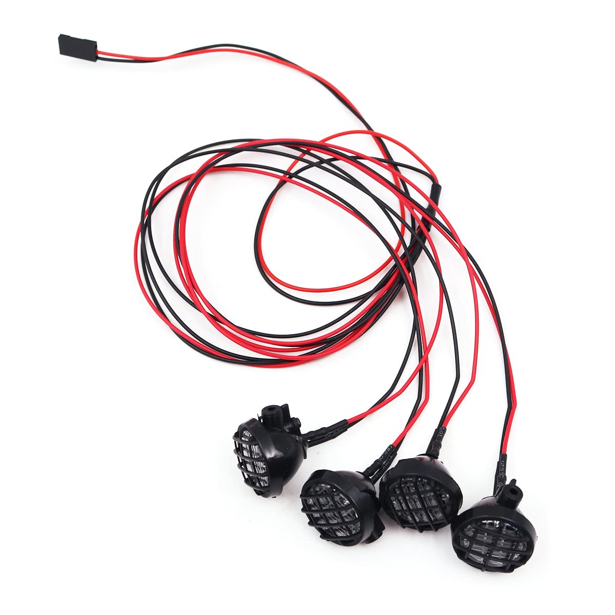 WANGCL Rc Car Lights RC Crawler Round LEDs Light Bar 4LED for 1/10 Remote Control Monster Truck RC Crawler Compatible with Axial Scx10 Traxxas TRX-4