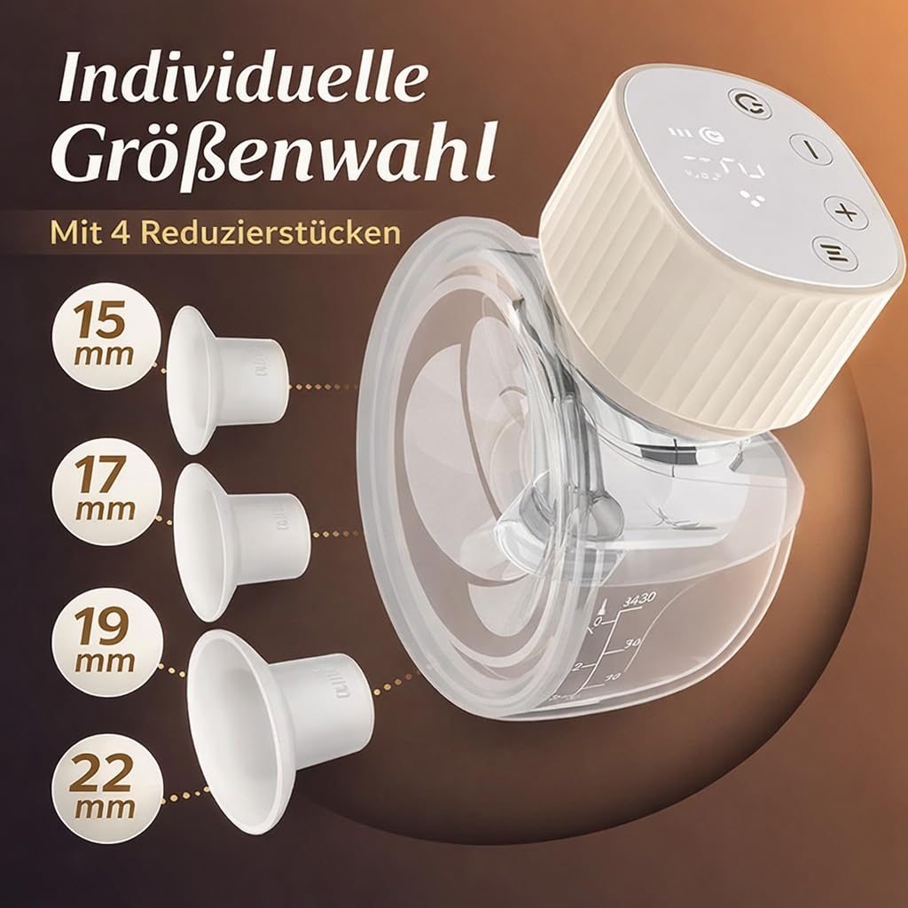 Neno Vento Milchpumpe Elektrisch Freihändig - Elektrische Milch Pumpe Handsfree - Breast Pump Electric - Dreiphasen Abpumpen Muttermilch - 9 Saugstufen - BPA-frei- Schnelles USB-C-Laden