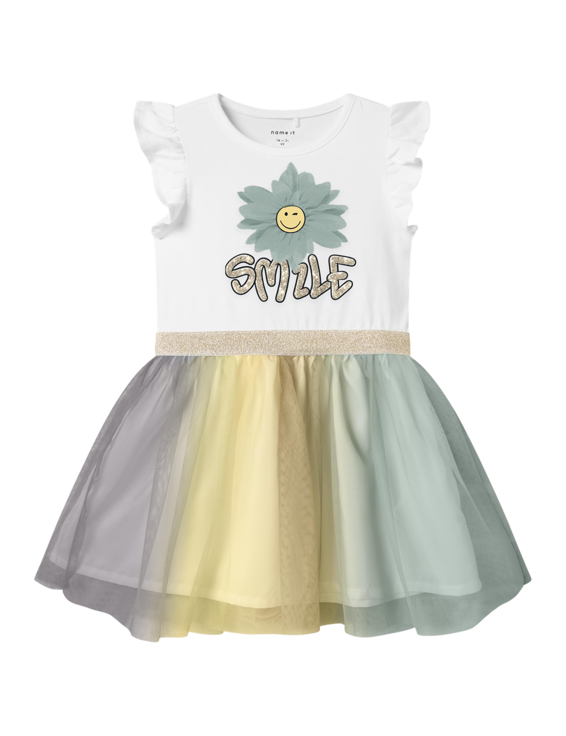 NAME IT Mädchen Nmfarnina Happy Ss Tulle Dress SMI