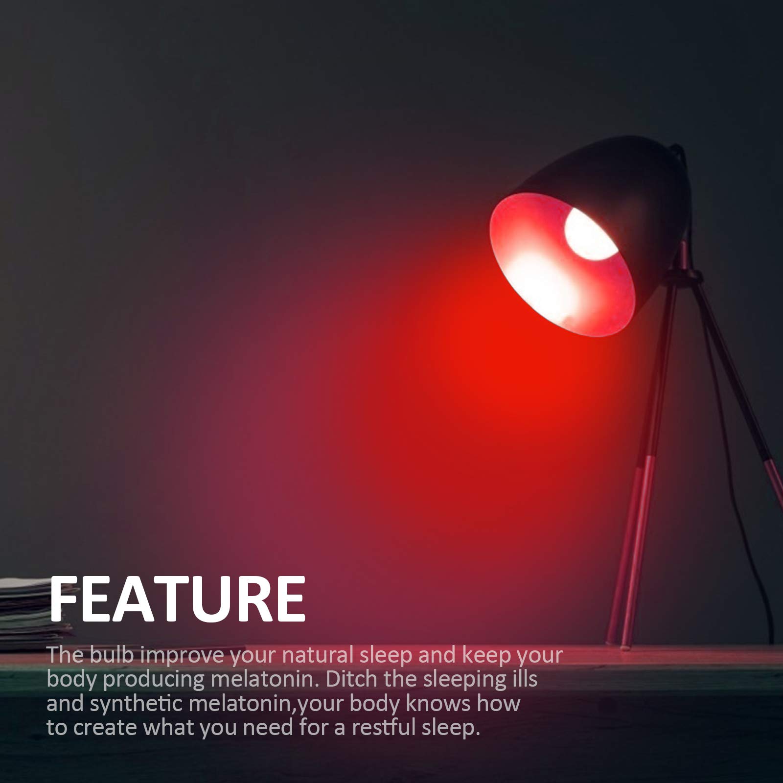 KQHBEN LED Red Light Bulb A19 Colored Light Bulbs 5Watt Equivalent 40w E26 Base for Party Wedding Halloween Christmas Bar Mood Ambiance Decor, 2 Pack