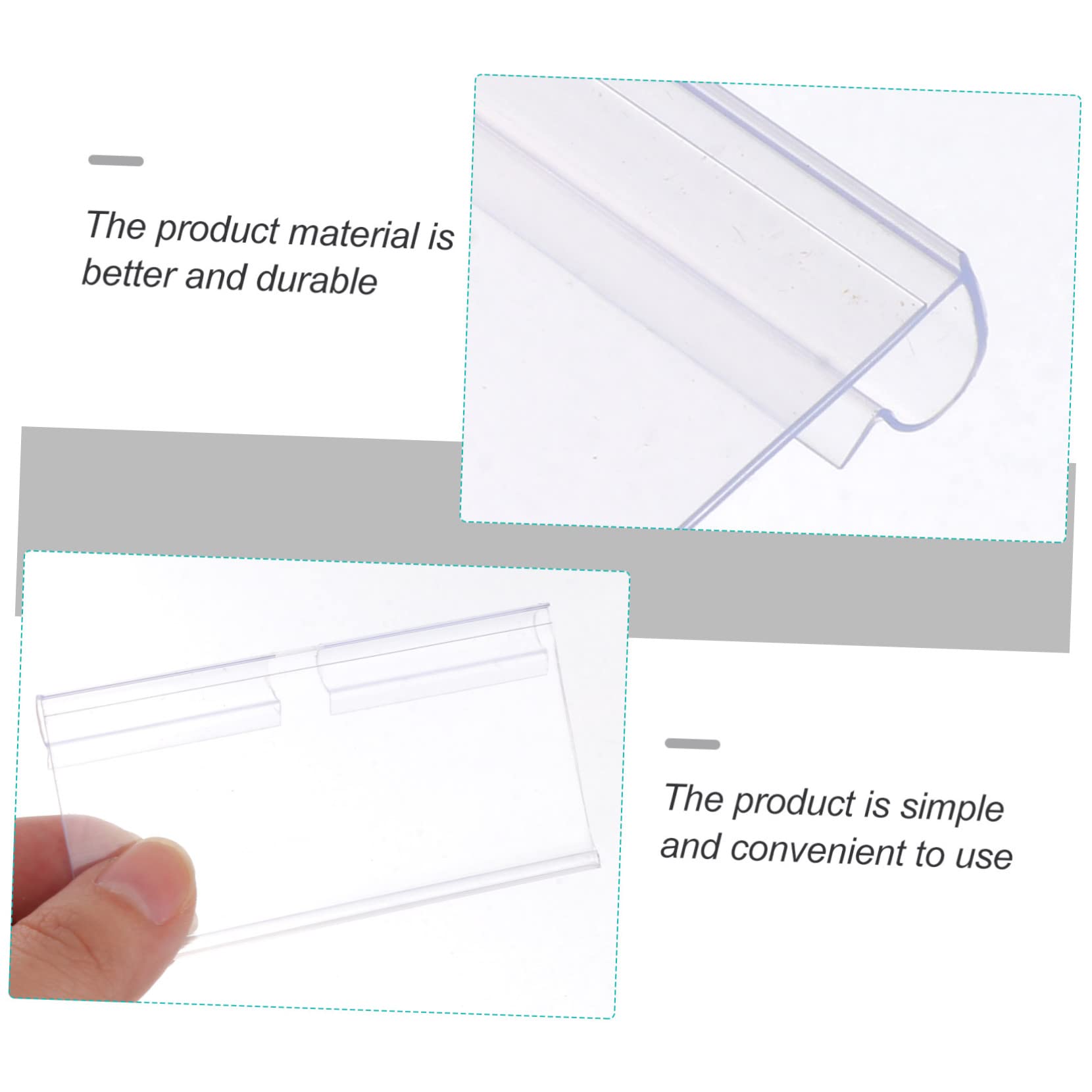 DOITOOL 2 Sätze Etikettenhalter Für Drahtregale Transparente Preisschildhalter Für Supermärkte Geschäfte Und Verkaufsflächen Für Preisgestaltung Von 100 Stück * 2