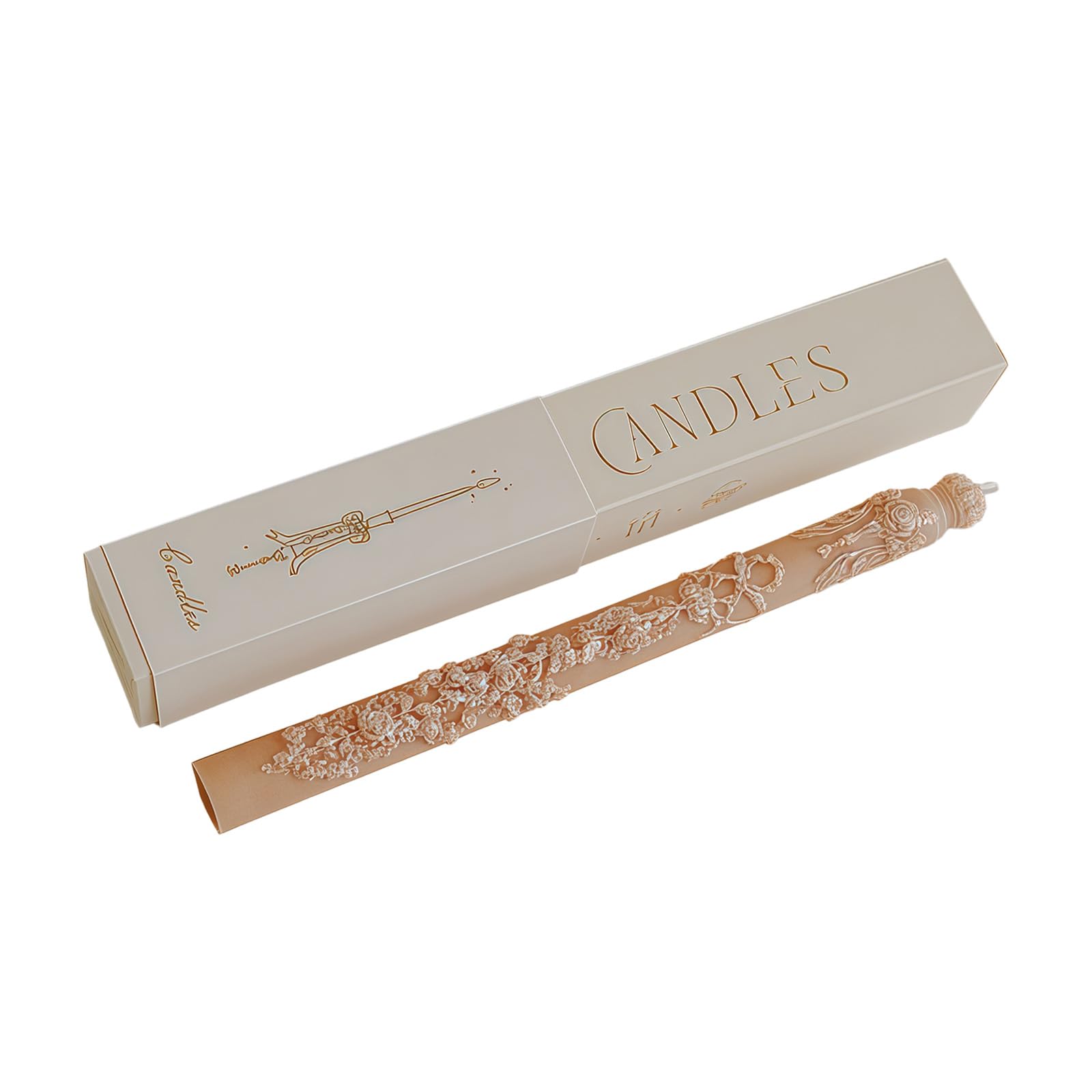 Emboss Sticks Relief Scented Candlesticks Floral Tapered Candled Decorative Candlesticks Home Decors Floral Taper
