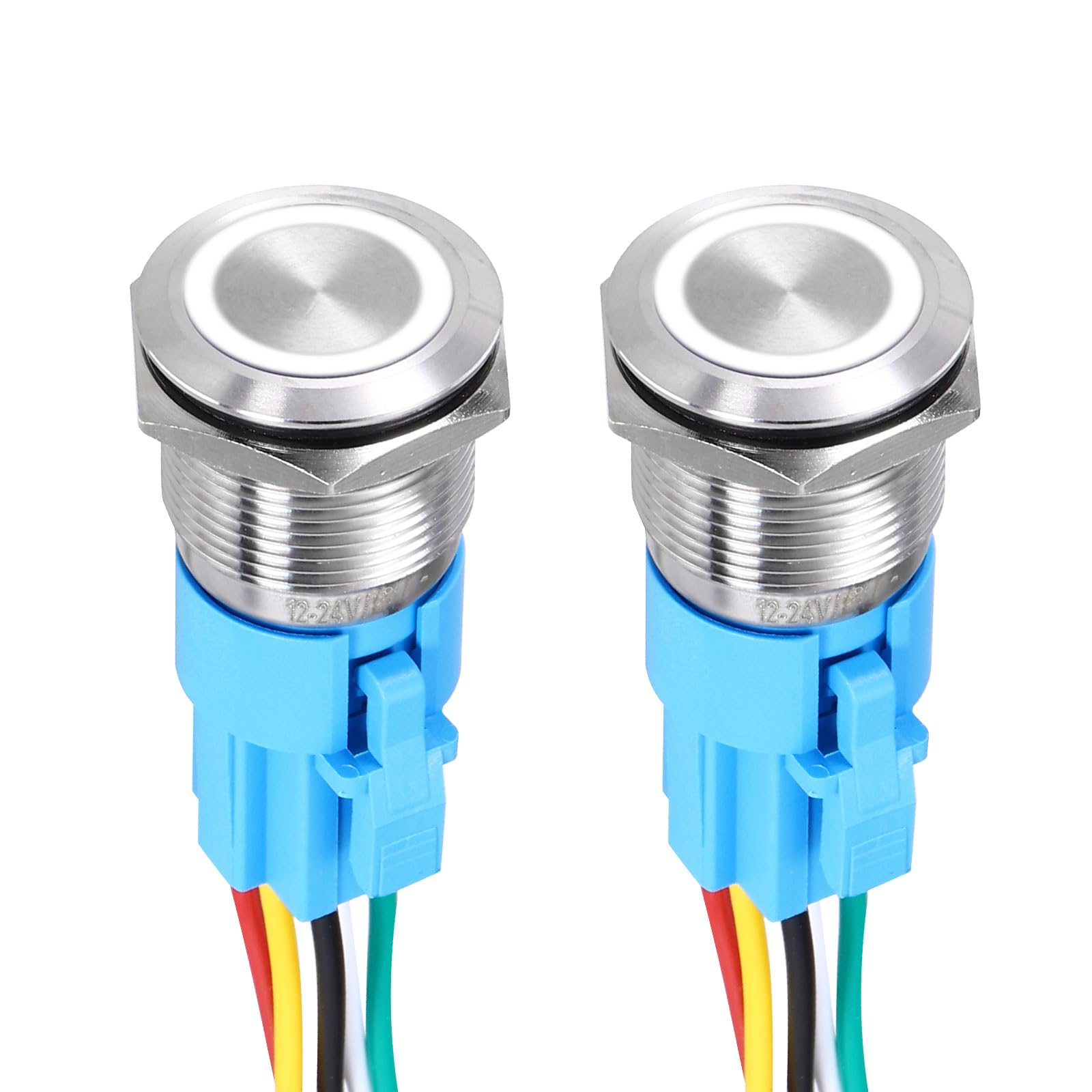 DMiotech 2Pcs 19mm / 3/4" Push Button Switch