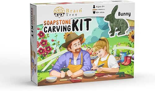 BRAIN TREE - Kit de tallado de esteuta de conejo, tallar tu propia escultura para niñas, niños, niños, regalo para adolescentes, actividades de
