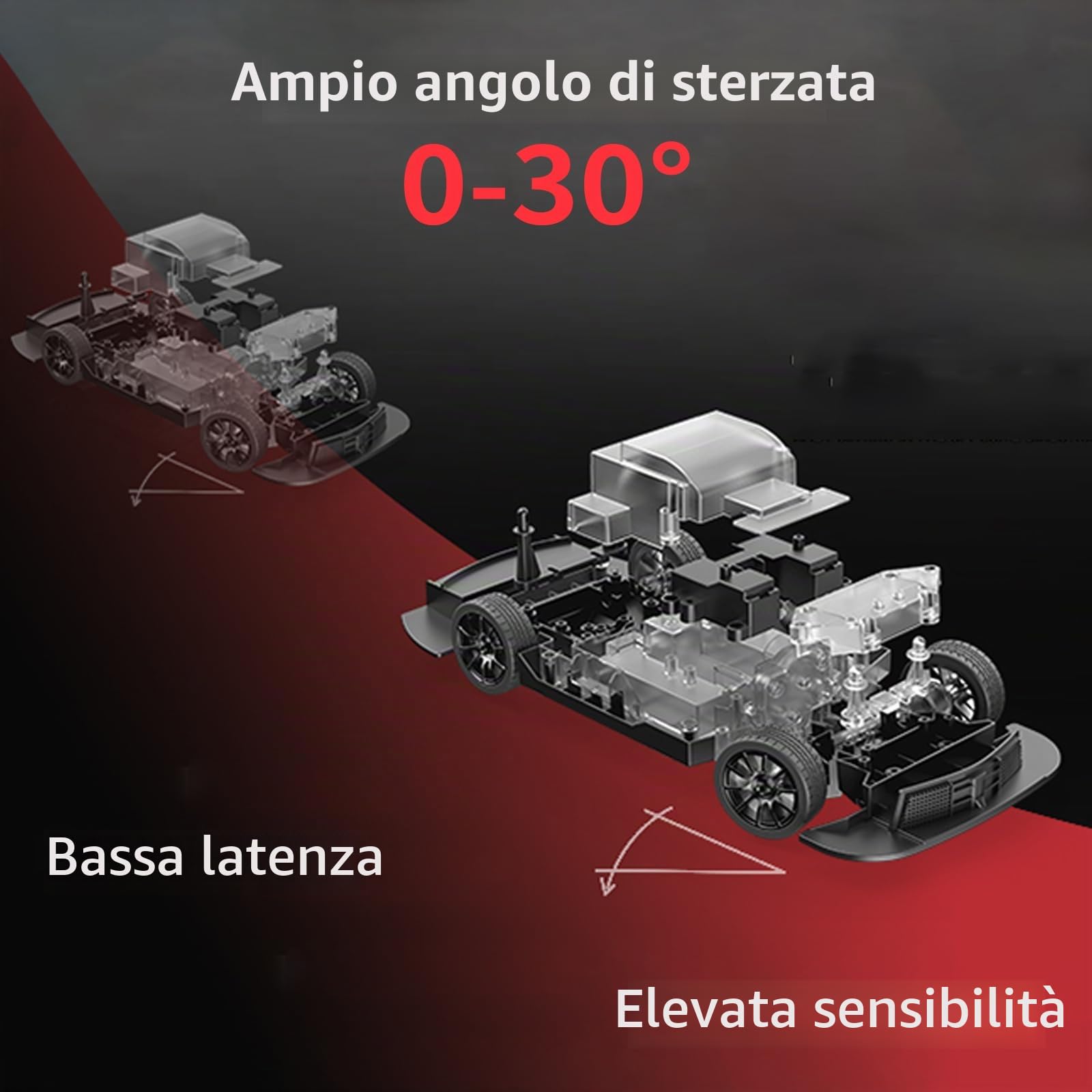Auto telecomandata 2,4 GHz RC Drift Car 30 km/h - 1/16 Auto da Corsa Drift con Luci Anteriori e Posteriori Stile Retro