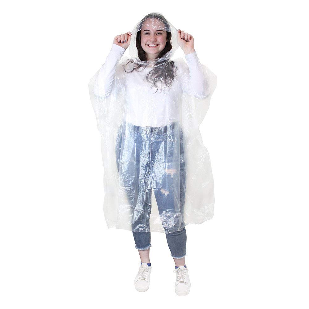 eBuyGB Pack de 5 Ponchos de Lluvia Unisex de Emergencia para Adultos con Capucha