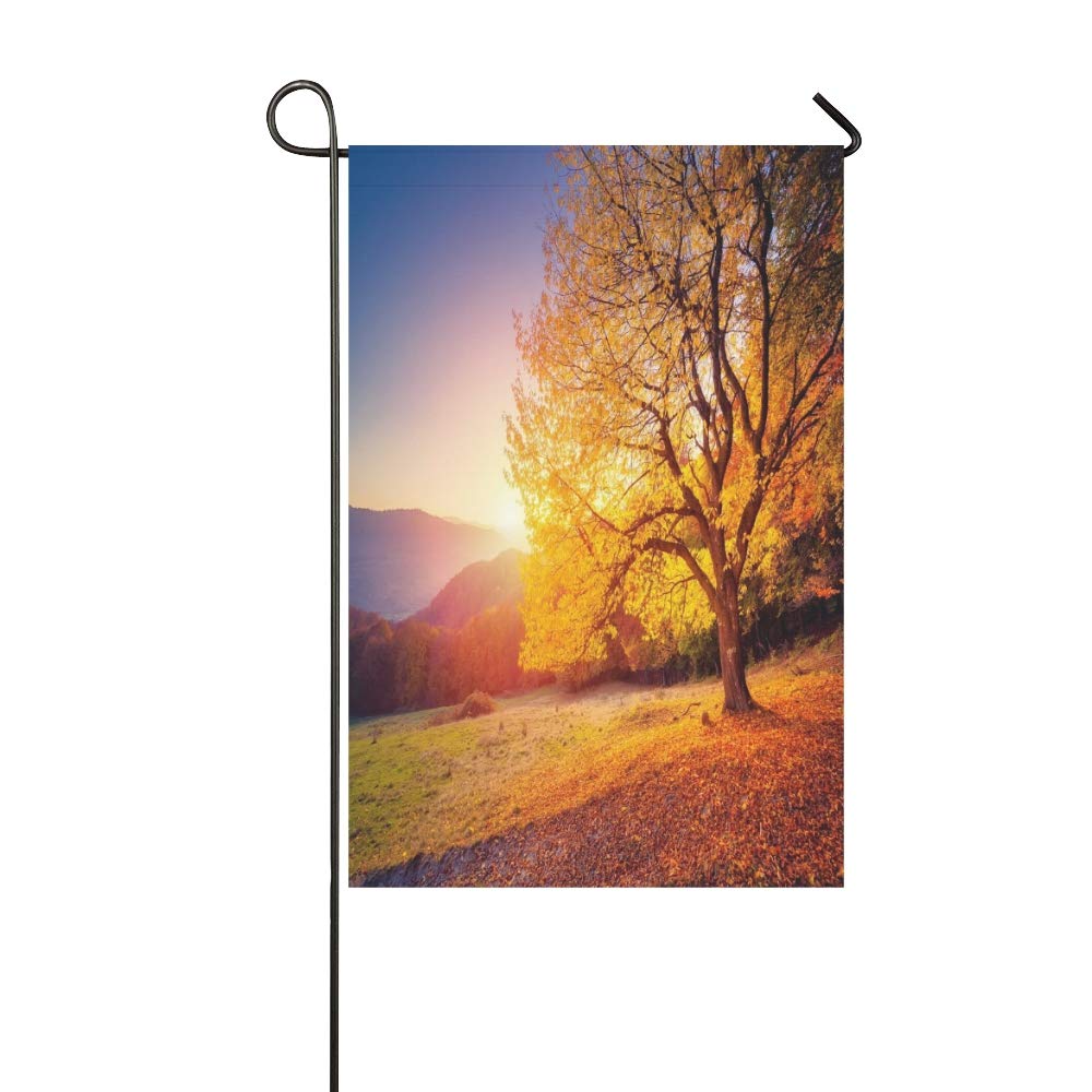 YXUAOQ Home Decorative Outdoor Double Sided Majestic Alone Beech Tree On Hill Garden Flag,house Yard Flag,garden Yard Decorations,seasonal Welcome Outdoor Flag 12 X 18 Inch Spring Summer Gift