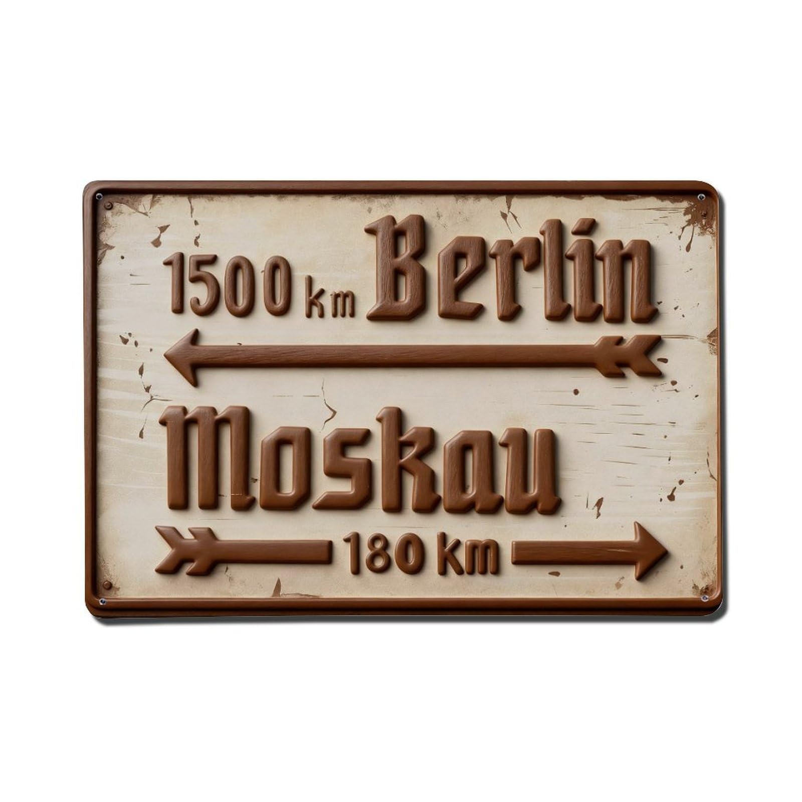 Berlin Distance Sign Moscow Metal Tin Sign Plaque