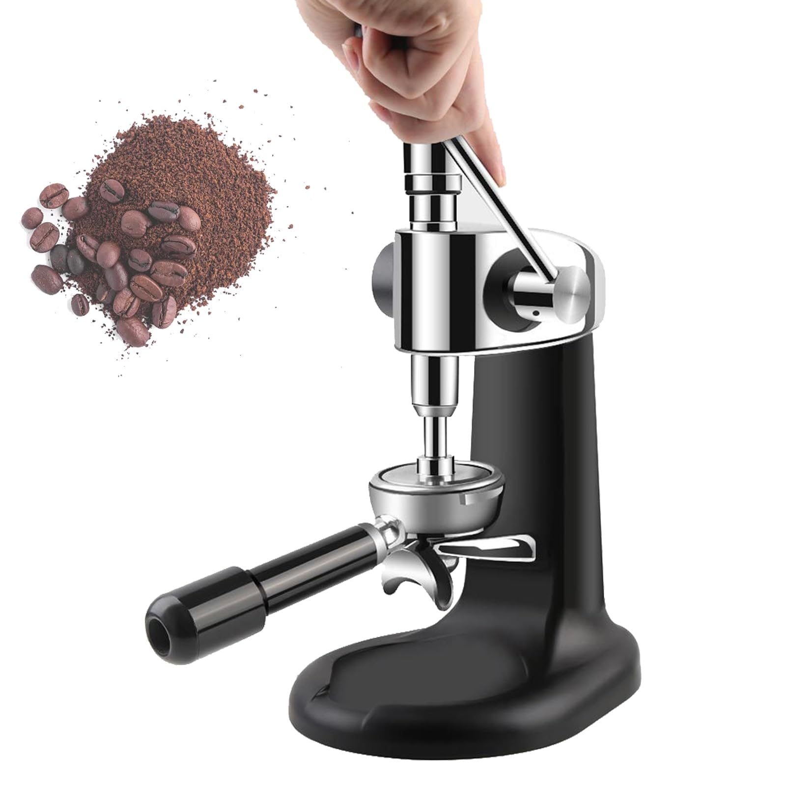 Ręczny ubijak do kawy, 58 mm stal nierdzewna do prasowania kawy mielonej z podstawą ubijającą, wyjmowany młynek do espresso, szybki i oszczędzający pracę, do użytku komercyjnego lub domowego