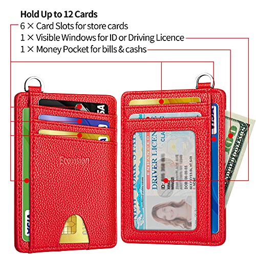 Image of Slim Minimalist Front Pocket Wallet, Ecovision RFID Blocking Credit Card Holder Wallet with Detachable D-Shackle for Men Women