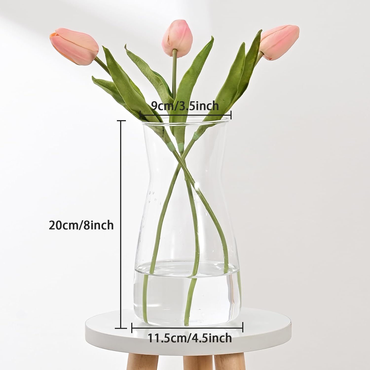 8Inch Chic 8-Inch Clear Glass Vase for Elegant Home and Event Decor Chic 8-Inch Clear Glass Vase for Elegant Home and Event Decor
