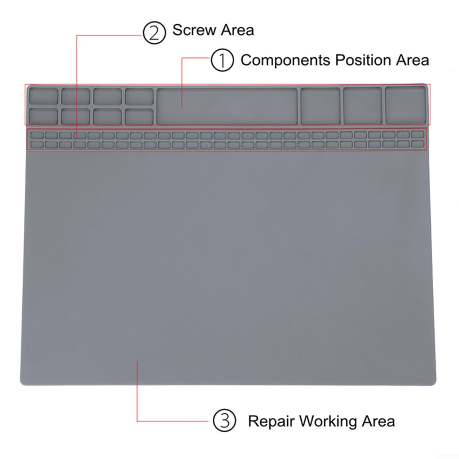 1 x Lötmatte aus Silikon, hitzebeständige Isolierung, 40 x 30 cm, rutschfest, für Lötkolbenreparaturen, Elektronik-Wartung, Mobiltelefone,
