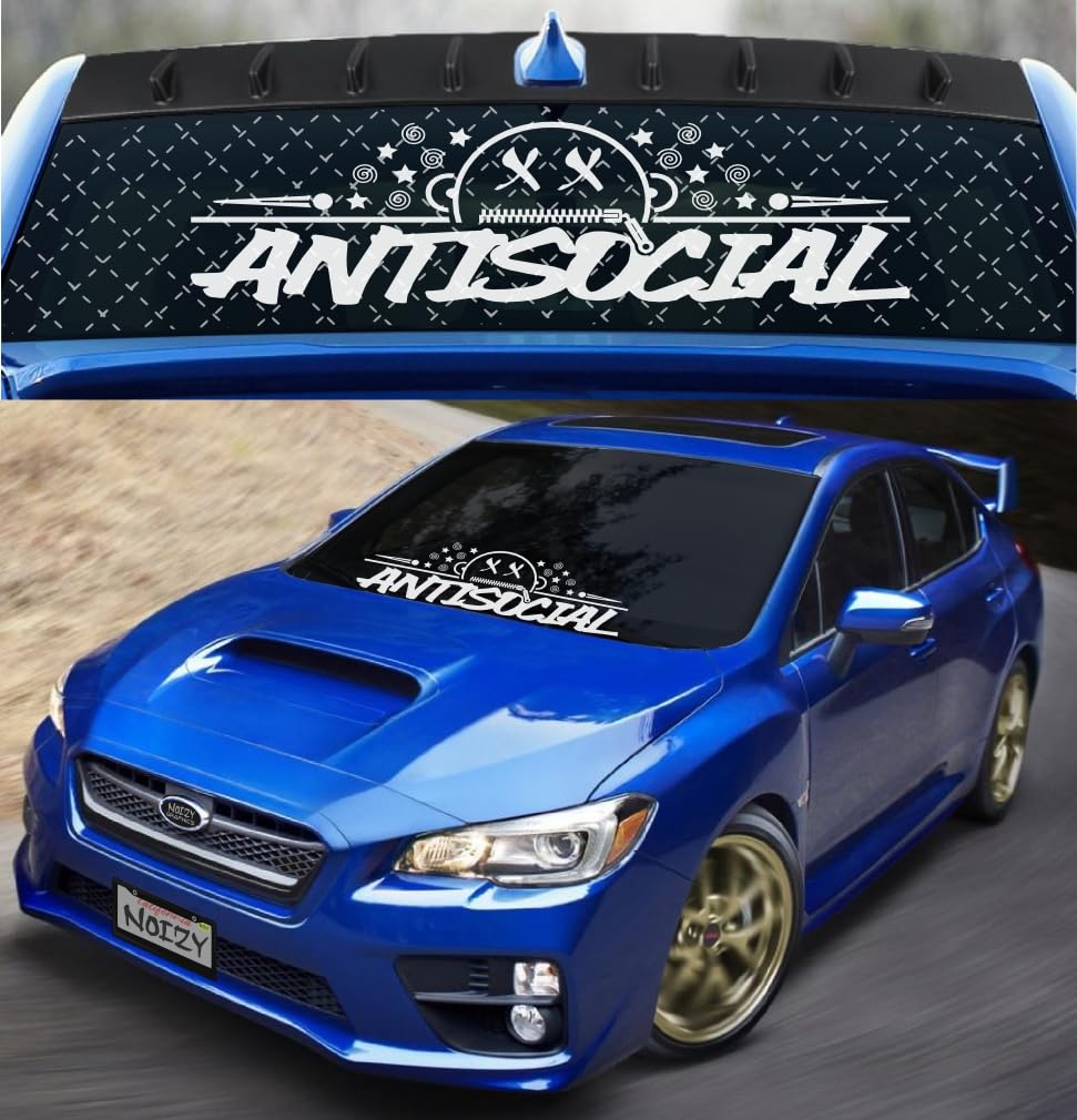 Antisocial Sticker Pack ANTISOCIAL Written In Japanese Windshield Banner Vinyl Decal... Antisocial Sticker Pk - Foto 5