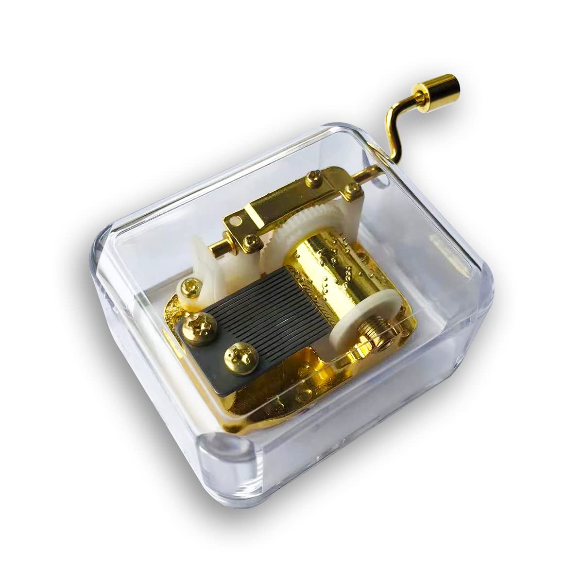 BinkeGG Brown Wooden Hand Crank Music Box with Sankyo Musical Mechanism Tune: Davy Jones (Pirates of The Caribbean