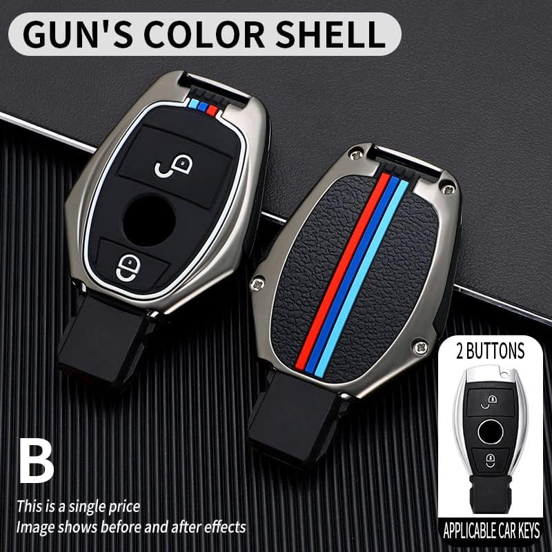 Miniatura 3 de SANRILY Funda luminosa de silicona y aleación de zinc con 2 botones para llavero Benz G Clase A B S M Class W463 CLA CLS GLA GLC GLE GL GLS SL SLK