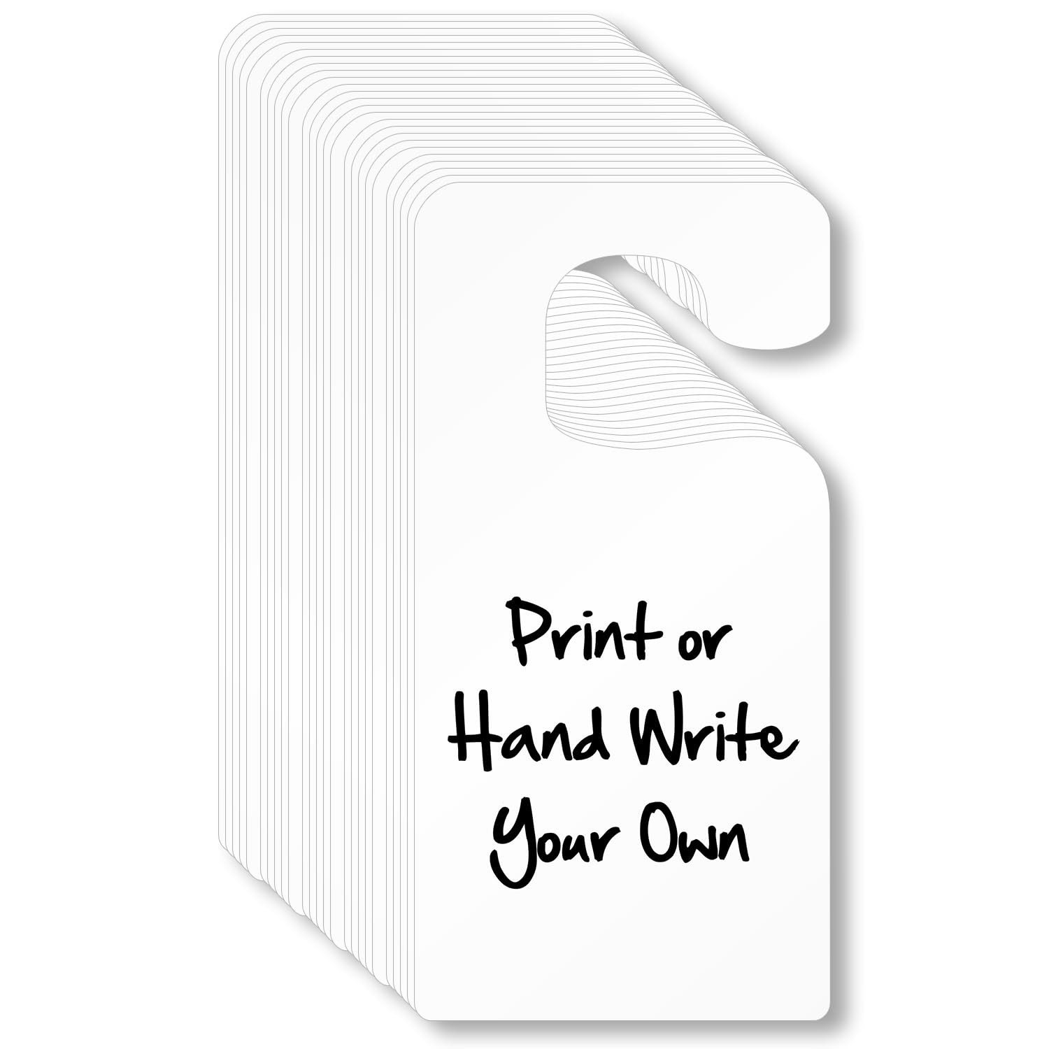 SmartSign (Pack of 25) 7 x 3.5 inch Blank Write-on/Printable Parking Permit Rearview Mirror Hang Tags, 15 mil Plastic, White