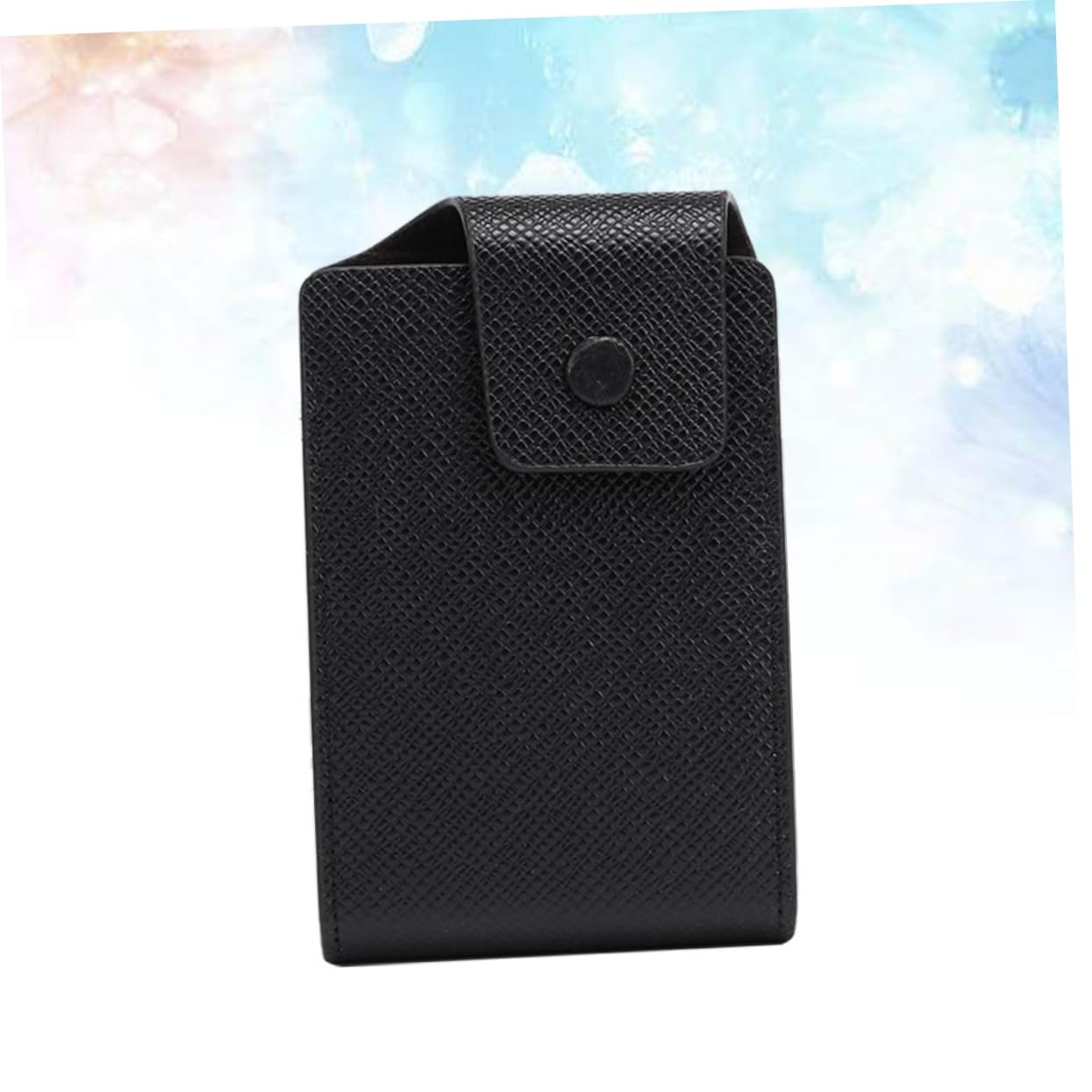 TOVINANNA Multifunctional Black Buckle Storage Bag for Men Stylish Certificate Holder Coin Purse Durable PU Material Craftsmanship for Daily Use