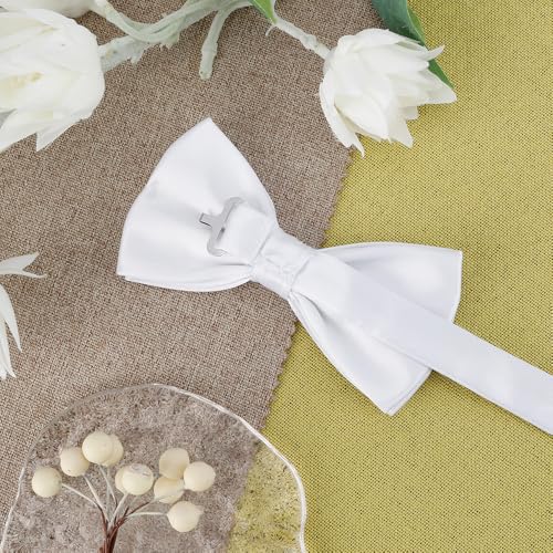 Image of Bow Ties for Men,Mens Bow Tie,Black Ties for Men,Black Tie Adjustable Solid Color Pre-tied for Boy Party Wedding