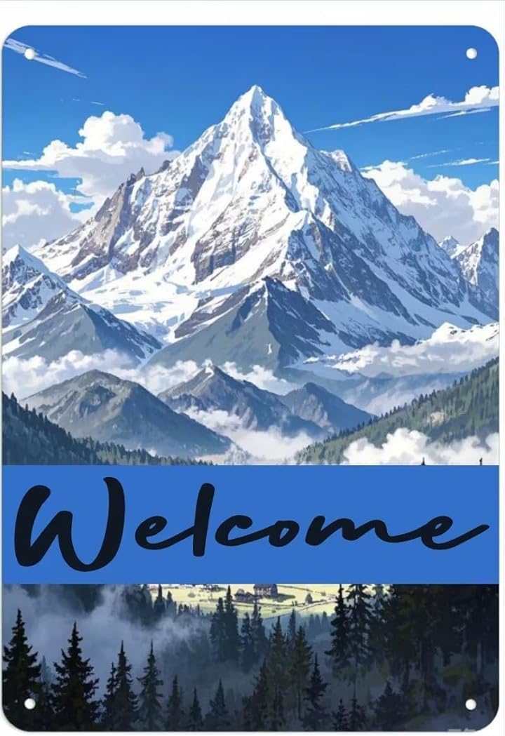 Welcome Personalized Cafe Wall Decor Metal Gifts for Friends Families and Holiday Tin Sign 8x12 Inch