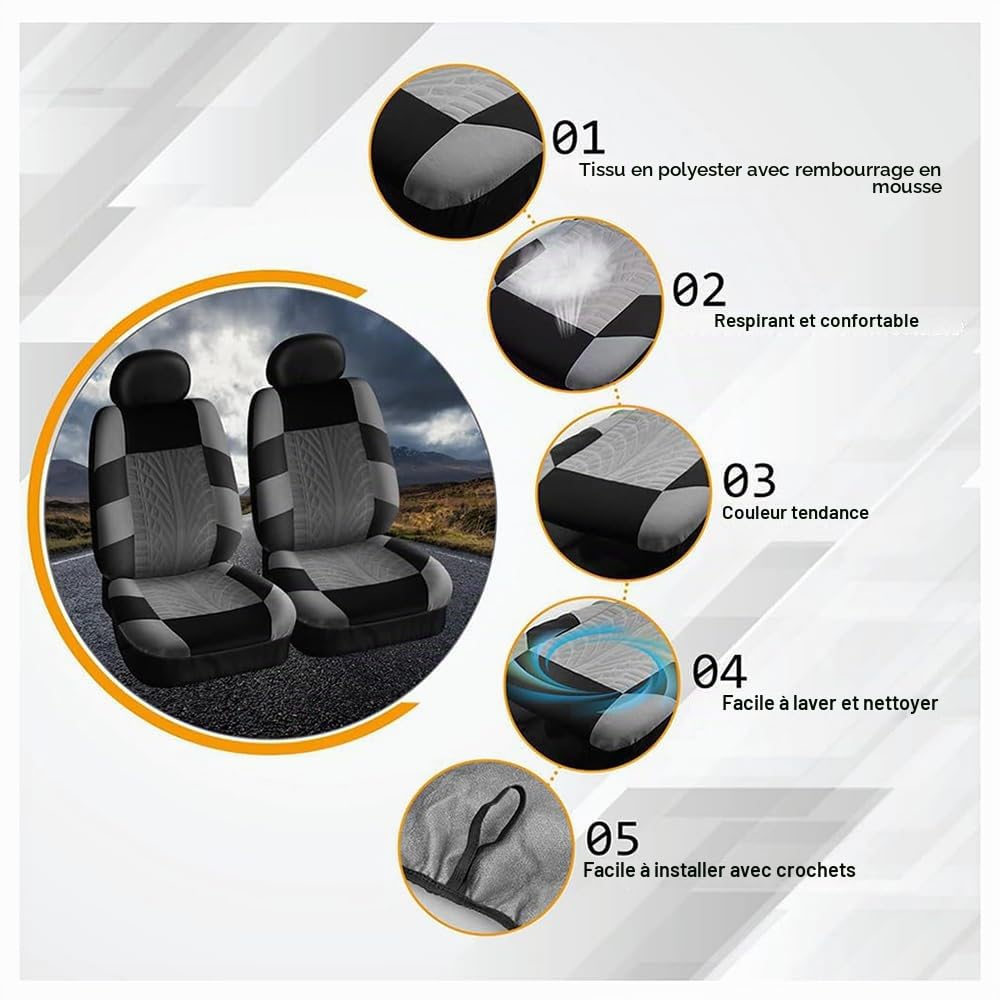 Auto Ensembles Housses siège pour Renault Megane/Megane R.S/E-Tech IV III II I MK 4 3 2 1,Confortable Imperméable Respirant Non Slip Housses Coussins Accessoires,Black