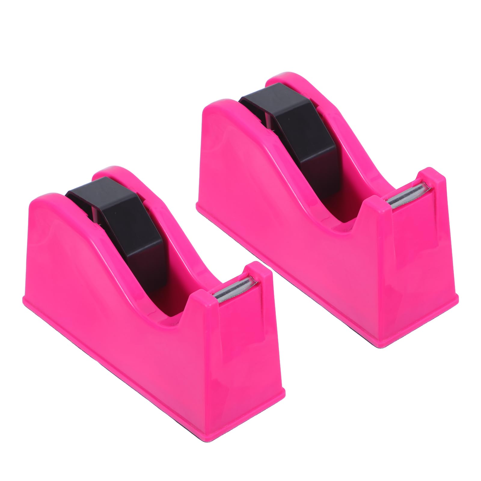 TEHAUX 2 Pezzi Dispenser con Base Antiscivolo per Nastro Adesivo Ricaricabile da Tavolo Compatibile con Pezzi Piccoli e Grandi, per Casa e Ufficio