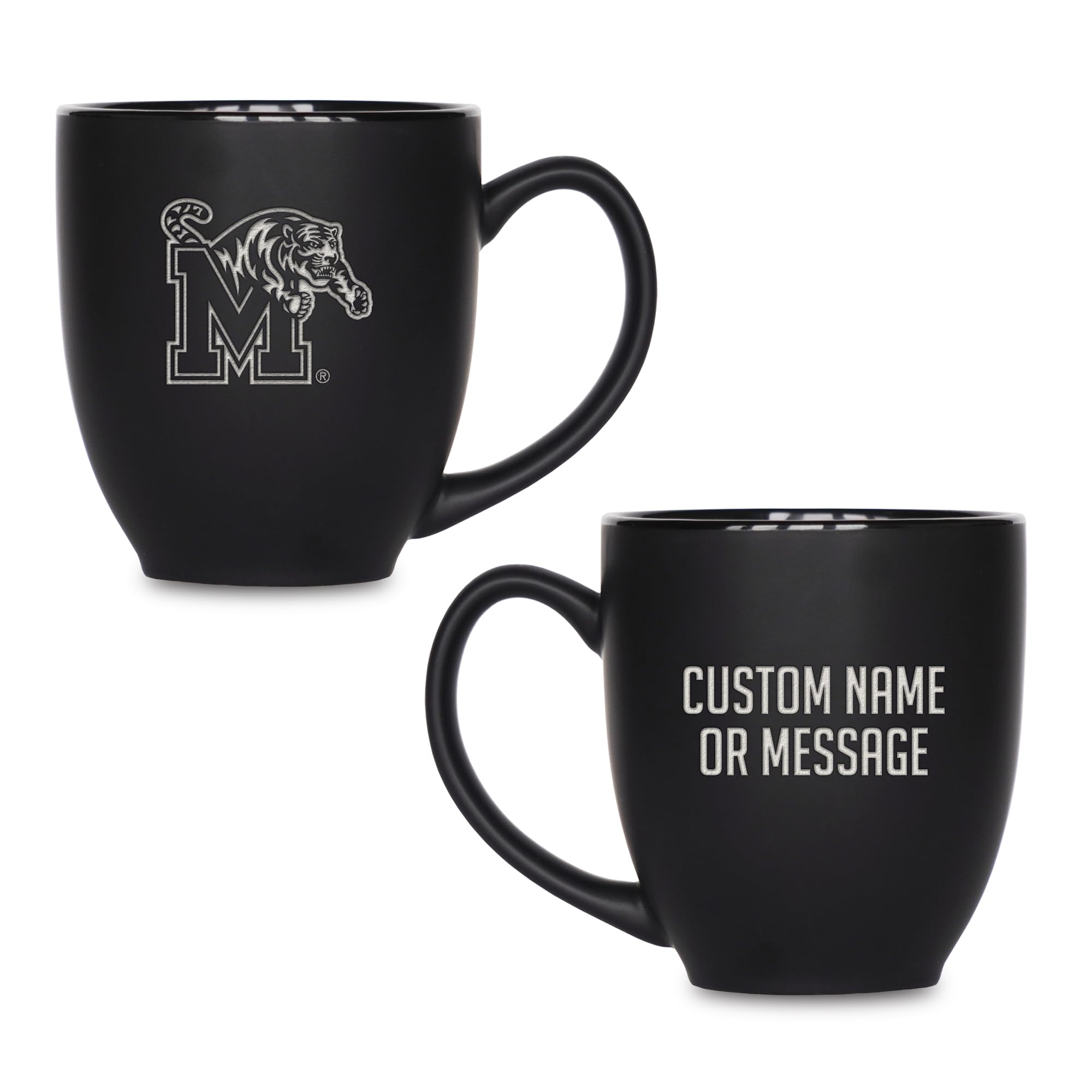 Rico Industries NCAA Primary 15-Oz Personalized Matte Black Bistro Mug - for Hot or Cold Drinks