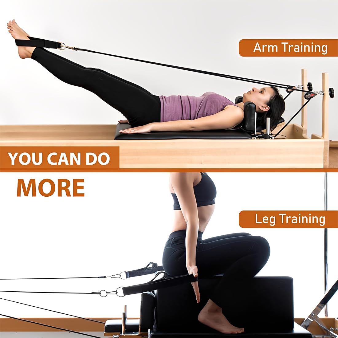 Corda per Tricipiti con Cavo, Fissaggi per Pull Down con 2 Lunghezze (74cm e 58cm), Cinghie per Estensione Tricipiti, Attrezzatura Palestra per Allenamento a Casa