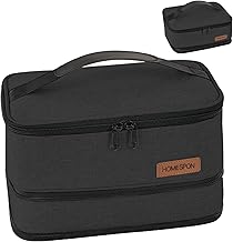 HOMESPON Expandable Lunch Bag for Men Women Kids Insulated Lunch Box Holder with Handle for Picnics Work School (Black)