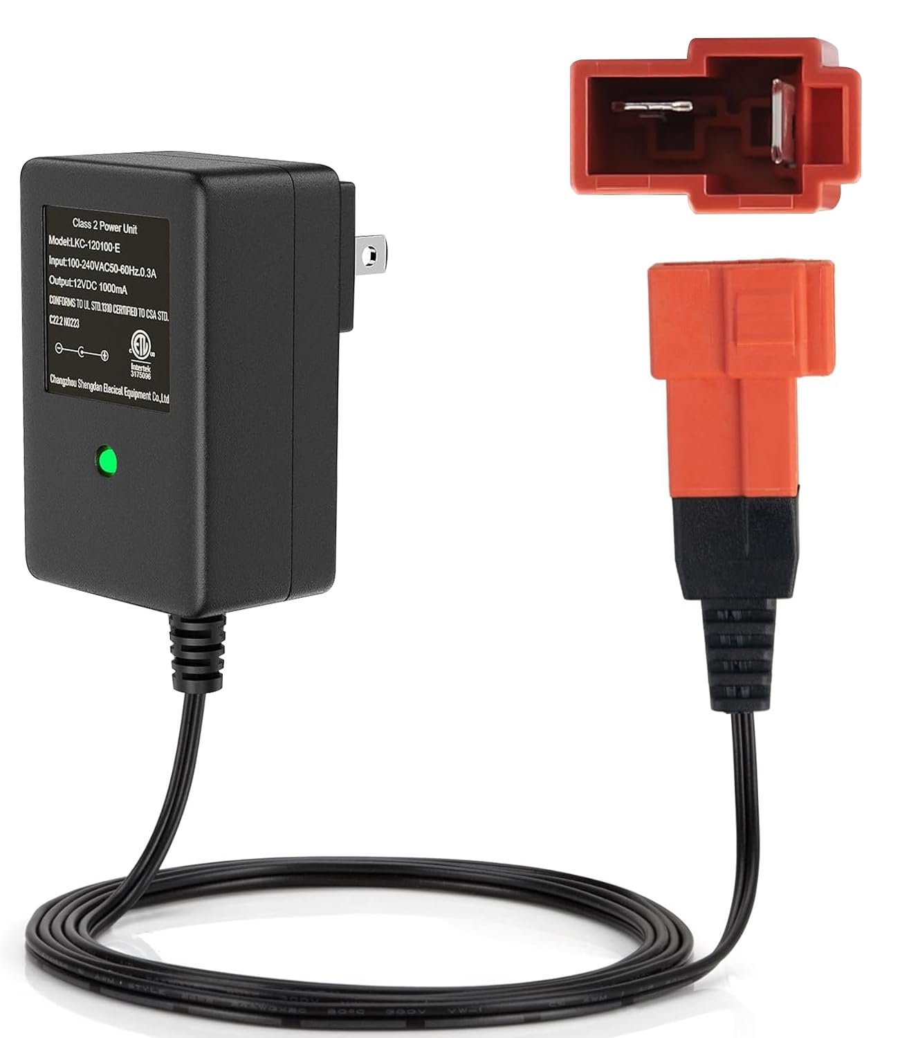 CHENXRN 12 Volt Battery Charger for Ride On Toys, 12V Kids Ride On Car Charger, Charger for Kids Electric Car, Riding Toy Battery Power Adapter Square Plug SL12-07-02