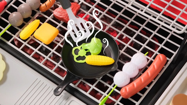 CUTE STONE barbecue giocattolo in pietra per bambini, set da cucina