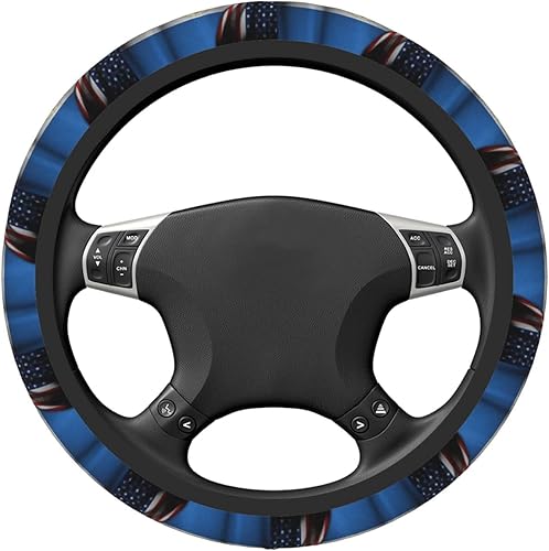 Miniatura 4 de Funda para volante con bandera estadounidense y bandera de Nicaragua para hombres y mujeres, antideslizante, elástica, gruesa, ajuste universal, 15