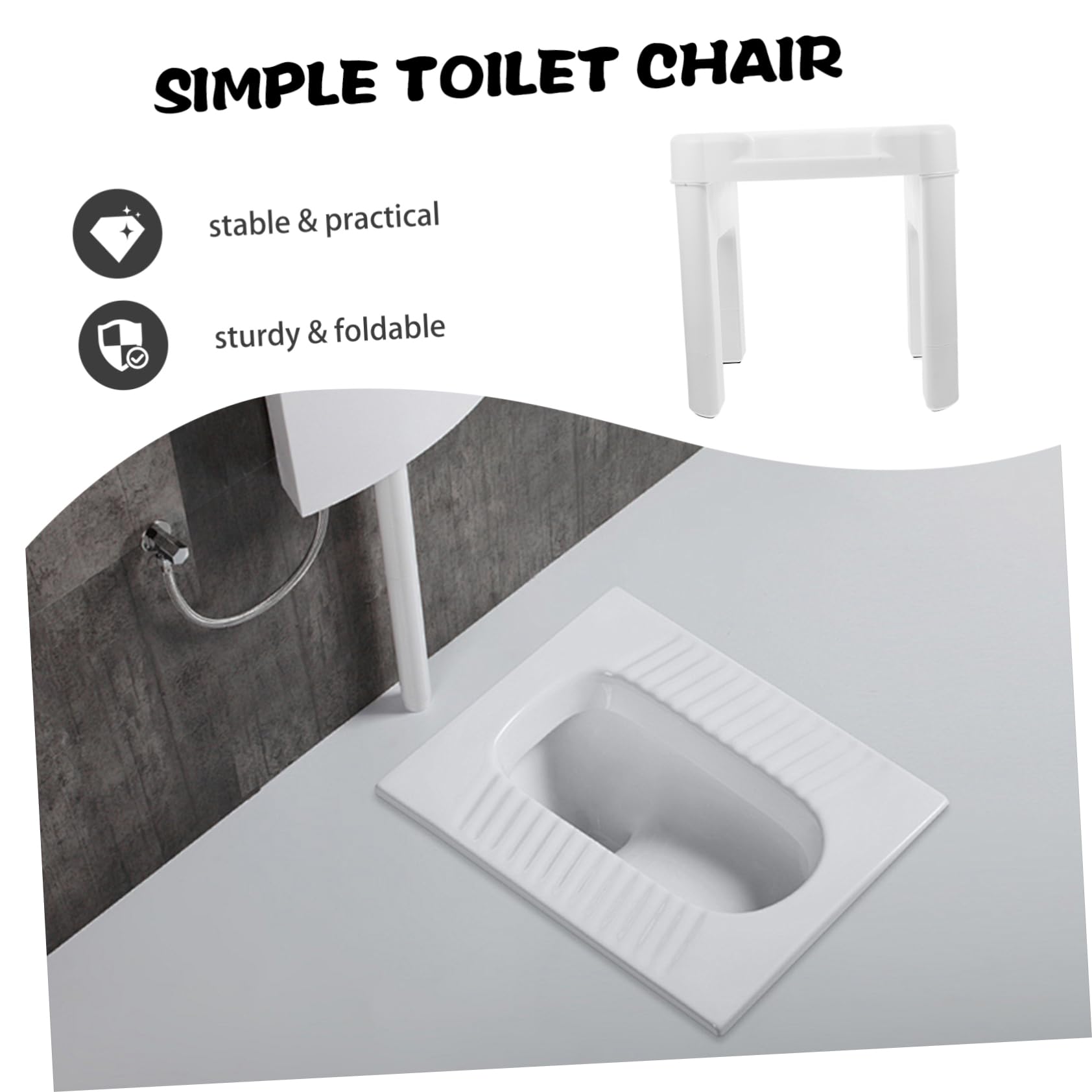 COLLBATH Taburete de Inodoro para Adultos y Personas Mayores 34 Cm de Altura Material Pp Blanco Elevador Asiento Sanitario Cómodo Uso en Baño y Hospital Asistente de Movilidad Seguro