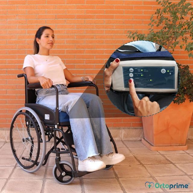 OrtoPrime Cojín Antiescaras de Aire con Compresor Silence Comfort Cojin Anti escaras para Sillón - Cojín antiescaras para Silla DE Ruedas - Cojines Antiescaras de Aire Cojin Silla Ruedas ORTOPÉDICO